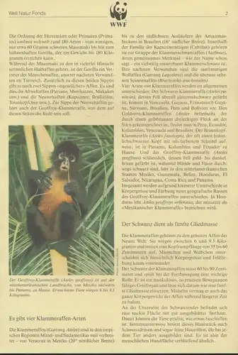 WWF Honduras 1084-1087 Der Geoffrey-Klammeraffe kpl. Kapitel bestehend