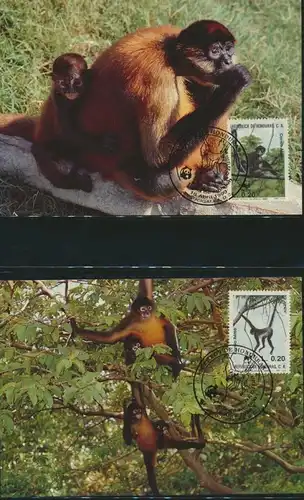 WWF Honduras 1084-1087 Der Geoffrey-Klammeraffe kpl. Kapitel bestehend