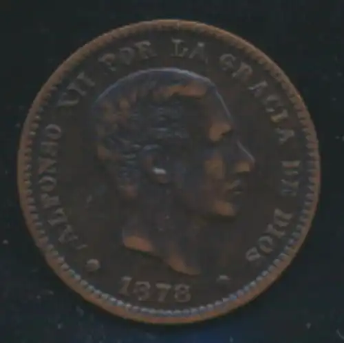 Münze Spanien Alfonso XII 5 Centimos 1878 vzgl. Schön: 161