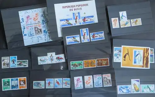 Briefmarken Sport Olympia exotische Länder Übersee Andorra, Belgien, Belize,