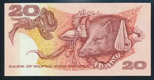 Geldschein Banknote Papua Neu Guinea 20 Kinea P-10a Signatur 3 UNC