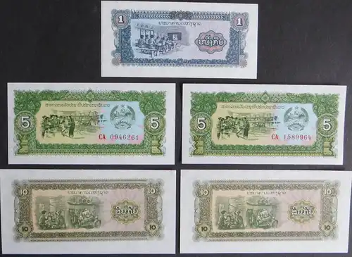 10 Geldscheine Banknoten Volksrepublik Laos P-25-P-30 1-100 Kip bankfrisch UNC