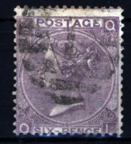 Großbritannien 25 Platte 5 Königin Victoria 6 Pence 1865 gestempelt