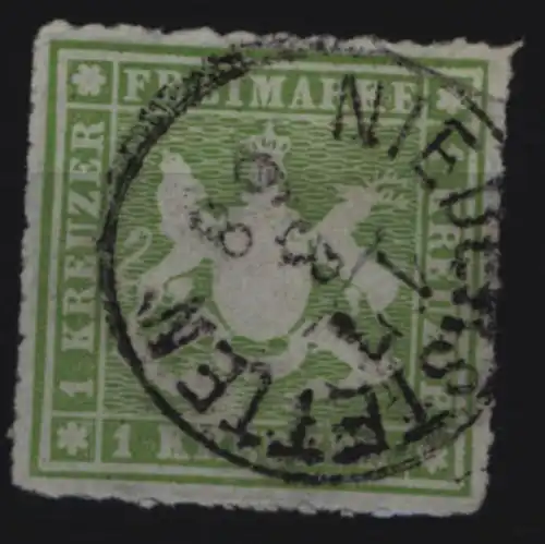 Württemberg 30 Wappen 1 Kreuzer 1865 seltener Stempel NIEDERSTETTEN 17.3.68