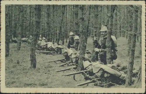 Ansichtskarte Feldpost 1. Wk Jäger im Gefecht Ratzeburg nach Campe Stade