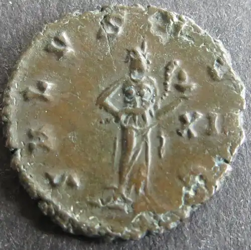Römische Münze Galliemus 253-268 Antoninian RS Salus füttert Schlange s