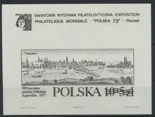 Polen Block 55 S Schwarzdruck postfrisch POLSKA Briefmarekenausstellung Posen