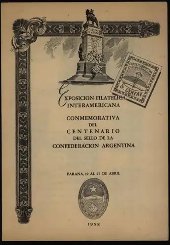 Argentinien 669-676 auf Sonderblatt Interamericana mit Ersttagsstempel 1958