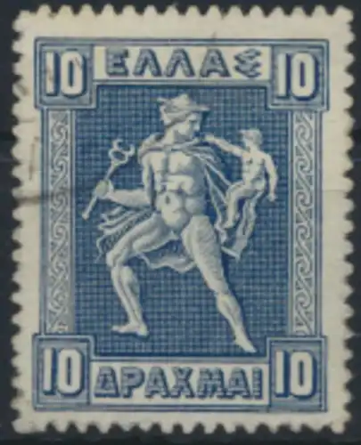Griechenland 172 gestempelt - 10 Dr. Freimarke Hermes und Arkas 1911