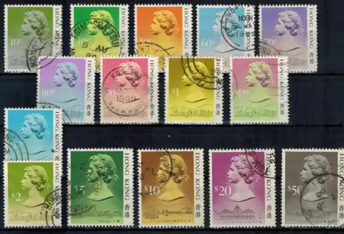Briefmarken Hongkong 1987 Freimarken Königin Elizabeth II. ohne Jahreszahl