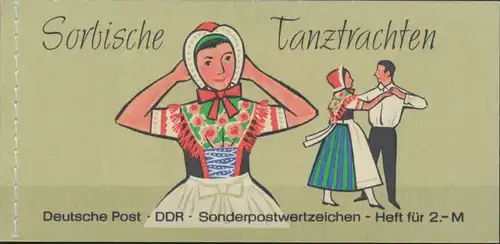 DDR Markenheftchen 5 II 1b Sorbische Tanztrachten 1971 postfrisch **
