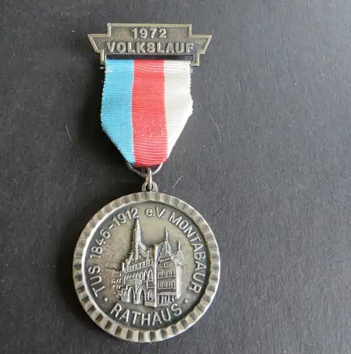 Medaille TuS 1846-1912 Montabaur Volkslauf Olympiajahr 1972 Rathaus