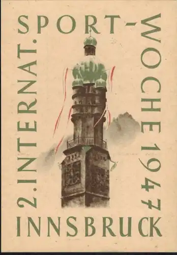 Ansichtskarte Österreich Sport 1947 2. Internationale Sportwoche Innsbruck