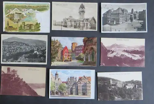 Sammlung Ansichtskarten Topographie Deutschland 166 Originale ca. 1899-1940
