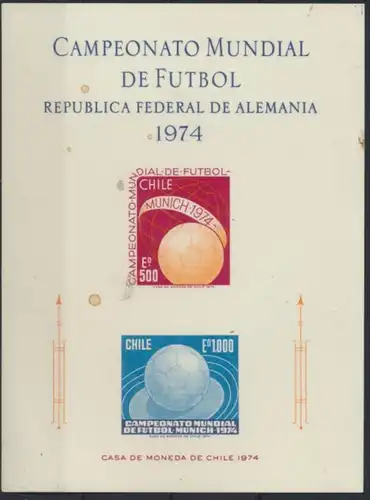 Sport Chile Sonderkarte Fußball München 1974