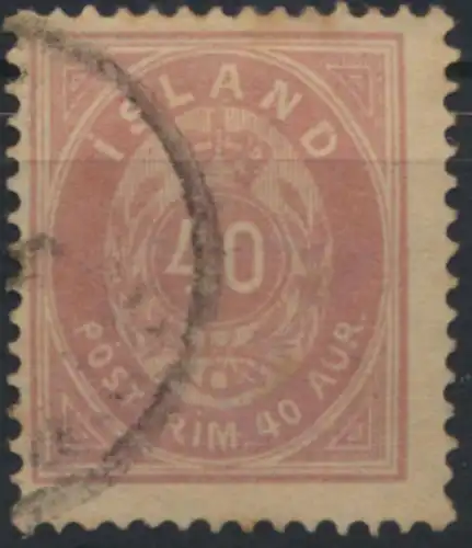 Island 15 A Ziffer Krone Ausgabe 1882 gestempelt