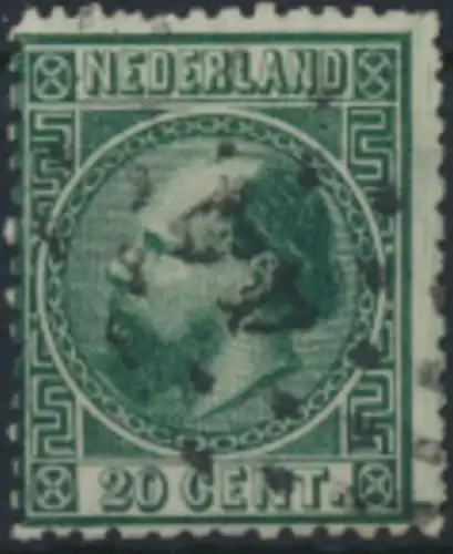 Niederlande 10 II  gestempelt  Freimarke König Willem III.  .
