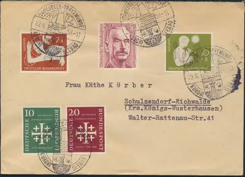 Bund Brief 232-233+235-7 SST Lübeck Travemünde Schulzendorf Königs-Wusterhausen