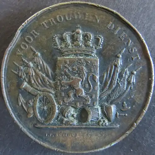 Medaille Niederlande ca. 1900  Voor trouwen dienst Bronzemedaille