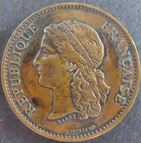 Münze Medaille Frankreich 1889  Exposition Universelle Centenaire de Kupfer vz