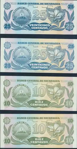 8 Geldscheie Banknoten Nicaragua P167-P170 1990/91 bankfrisch UNC