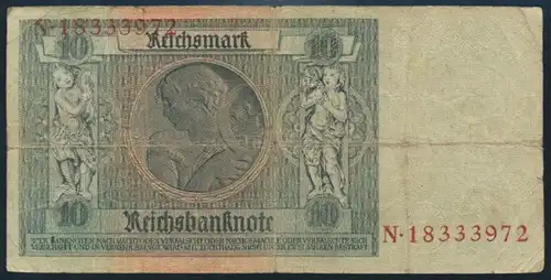 Deutsches Reich Geldschein Reichsbanknote 10 Mark Ro 173 1929