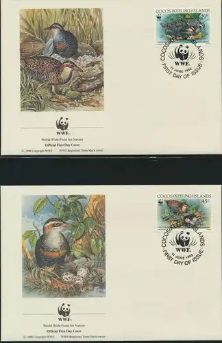 WWF Cocos Island 267-270 Tiere Vögel Keeling-Bindenralle  kpl. Kapitel bestehend