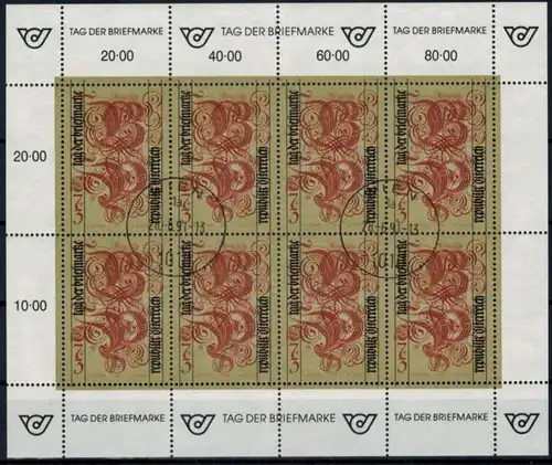 Österreich Kleinbogen 2032 Tag der Briefmarke gestempelt 1991