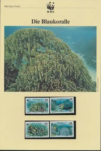 WWF Vanuatu 638-641 Tiere Die Blaukoralle  kpl. Kapitel bestehend