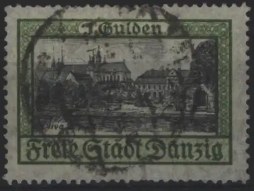 Freie Stadt Danzig 207 Schloss und Kloster Oliva 1 Gulden 1924 gestempelt