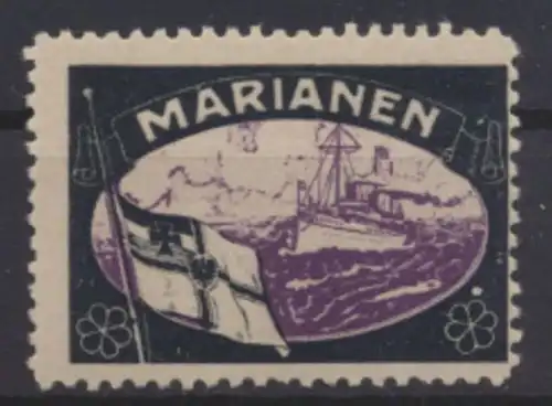 Deutsche Kolonien Marianen Vignette Kaiseryacht postfrisch
