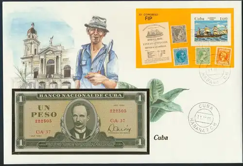 Geldschein Banknote Banknotenbrief Cuba 1984 schön und exotisches Motiv