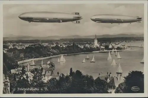 Ansichtskarte Zeppelin Hindenburg Friedrichshafen Luftschiffahrt