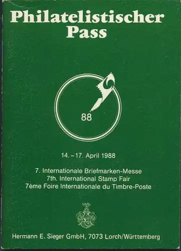 Philatelistischer Pass 7. Internationale Briefmarken Messe 14.-17.4 1988