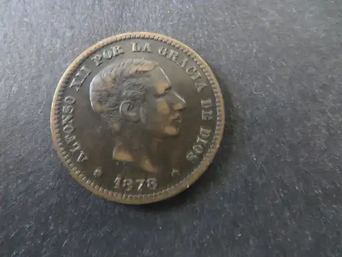 Münze Spanien Alfonso XII 5 Centimos 1878 vzgl. Schön: 161