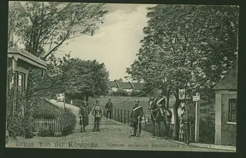 Ansichtskarte Königsau Landesgrenze Deutschland - Dänemark 1916