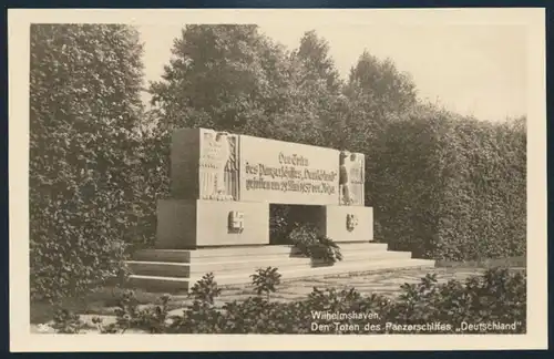 Ansichtskarte Wilhelmshaven Gedenkstein Den Toten des Panzerschiffes Deutschland