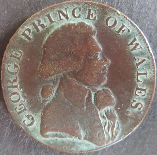 Großbritannien 1794 - Half Penny Token George Prince of Wales Essex Warley  ss