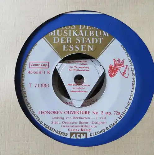 Musikalbum Stadt Essen geprägtes Wappen + 8 Vinyl Schallplatten Telefunken
