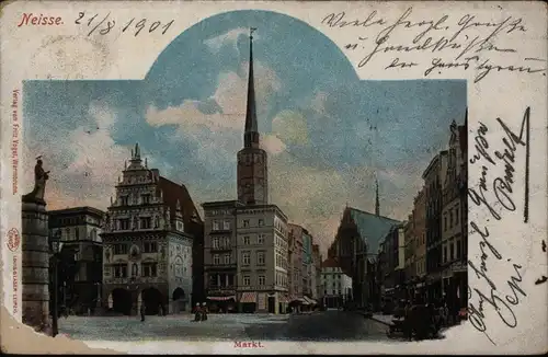 Ansichtskarte Neisse Schlesien Nysa Polen nach Brünn Österreich 1901