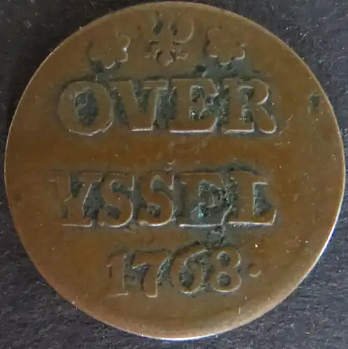 Münze Niederlande Overyssel Duit 1768 s