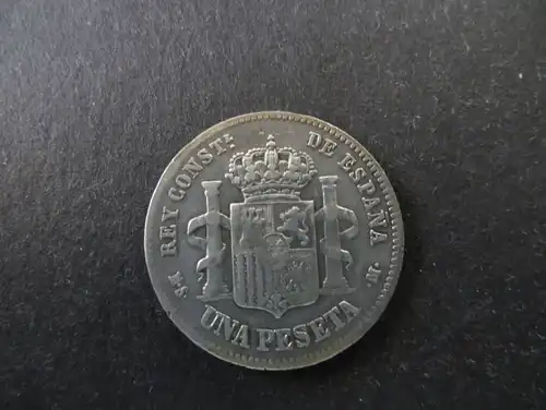 Münze Spanien Alfonso XII 1 Peseta 1883 Silber ss Schön: 164