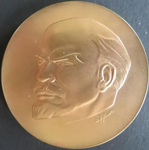 Medaille 1970 W.I. Lenin 100. Geburtstag, 90 g Bronze 60 mm in Schatulle