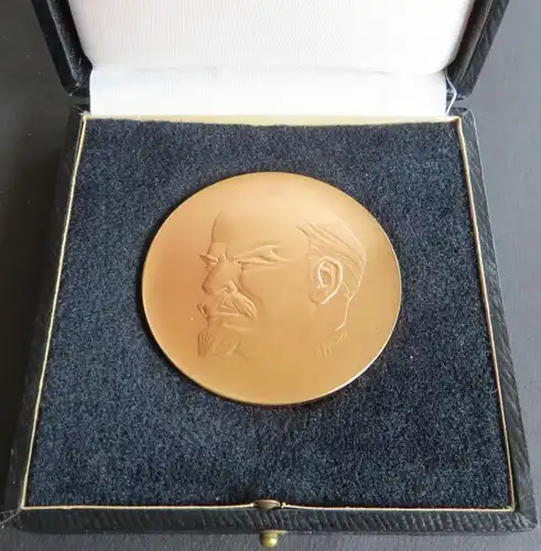 Medaille 1970 W.I. Lenin 100. Geburtstag, 90 g Bronze 60 mm in Schatulle