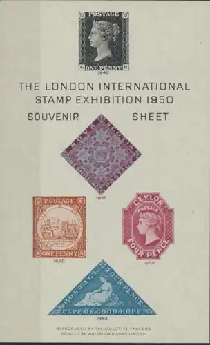 Großbritannien The London International Stamp Exhibition Souvenir Sheet 1950