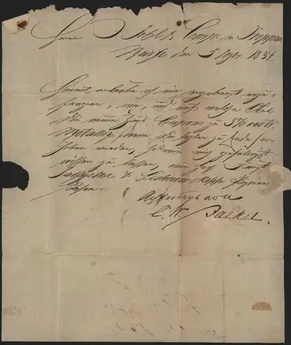 Preussen Vorphila Brief L2 Neisse Nysa Schlesien 1828 Polen nach Troppau
