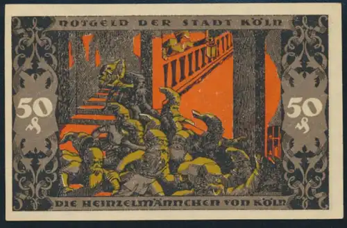 Geldschein Banknote Stadt Köln 717.2c Die Heinzelmännchen von Köln 1922 UNC