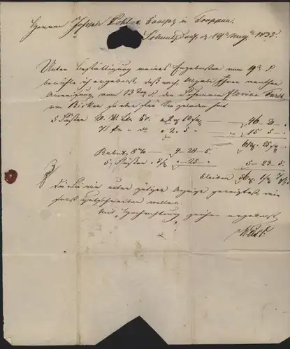 Preussen Vorphila Brief L2 Neisse Nysa Schlesien 1835 n Troppau Opava Tschechien