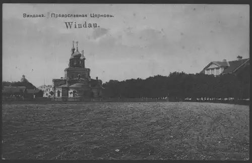 Ansichtskarte Handstempel Windau Ventspils Kurland Lettland Feldpost St. 168 n.