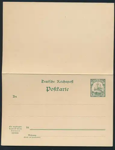 Deutsche Kolonien Togo Ganzsache P 10 Schiffszeichnung ungebraucht Ausgabe 1901